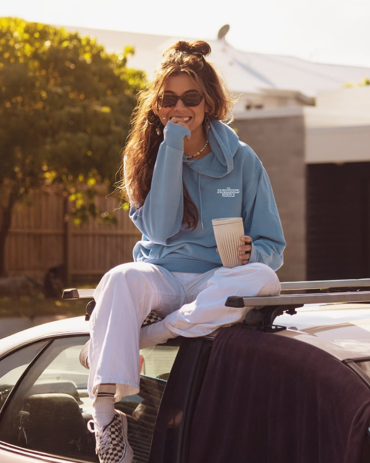 Live Free Hoodie Vintage - Blue Soul