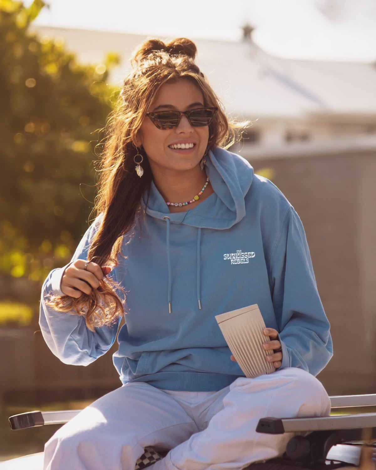 Live Free Hoodie Vintage - Blue Soul