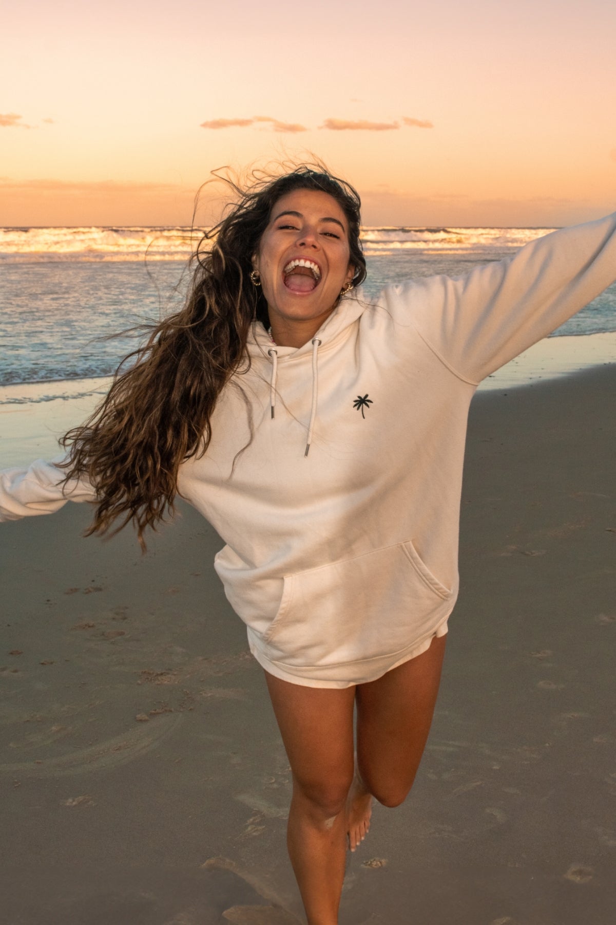 Palm Tree Hoodie - Natural Raw