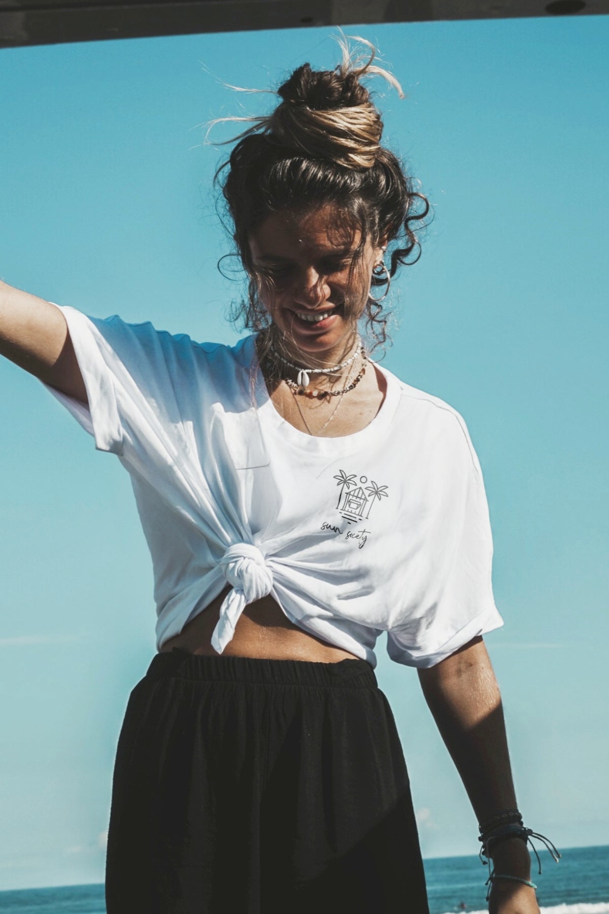 Sun Society Short T-Shirt - White