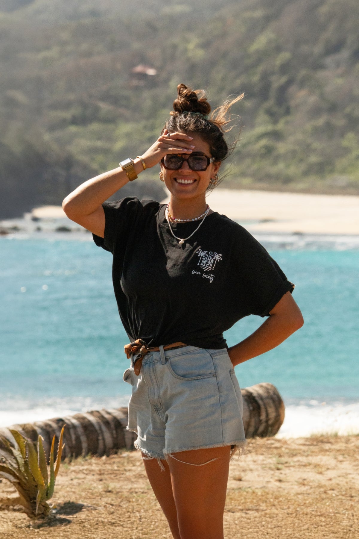 Sun Society Short T-Shirt - Black