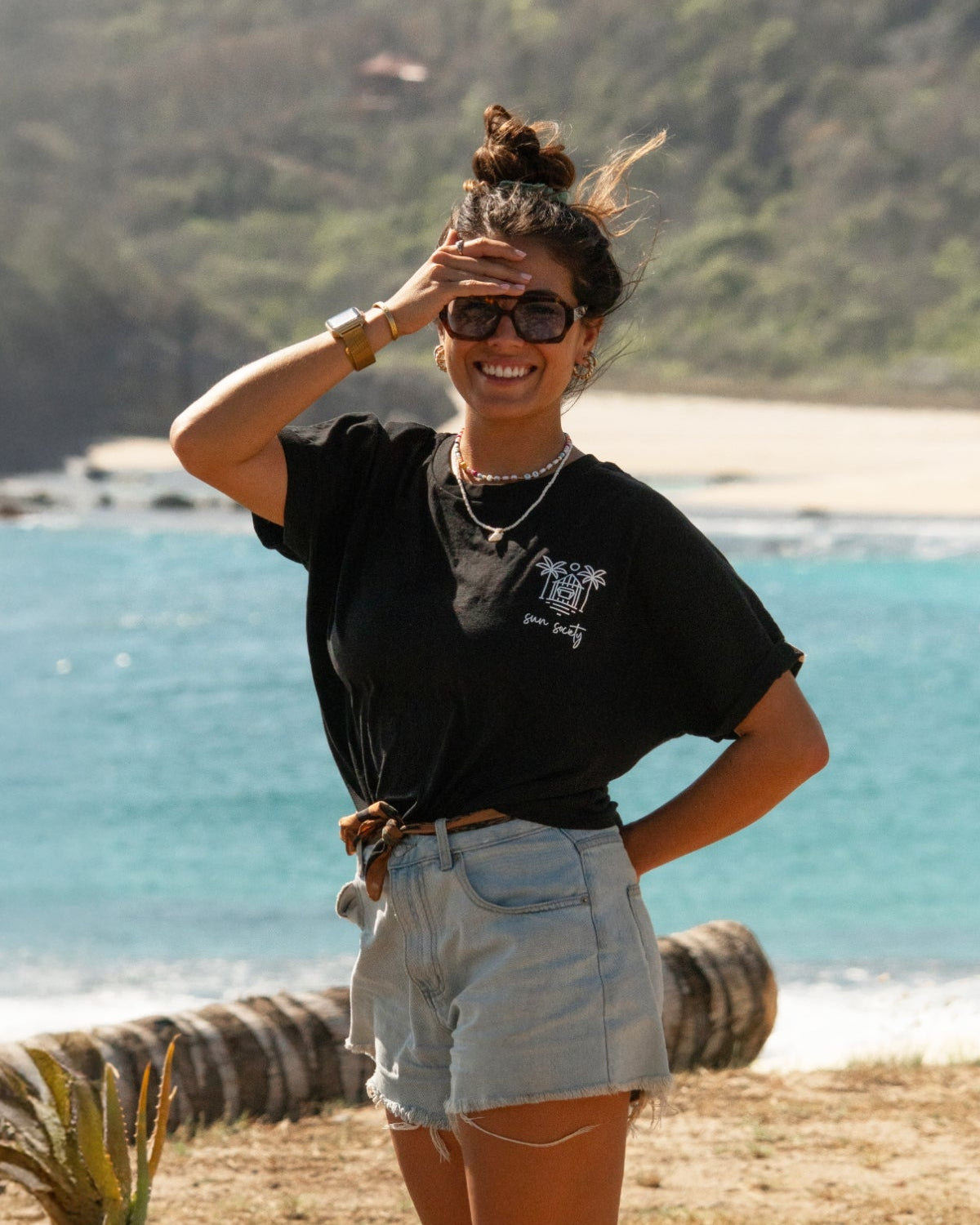 Sun Society Short T-Shirt - Black