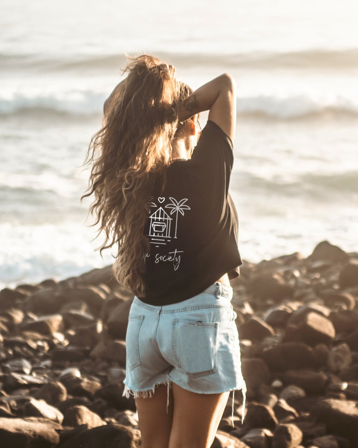 Sun Society Short T-Shirt - Black