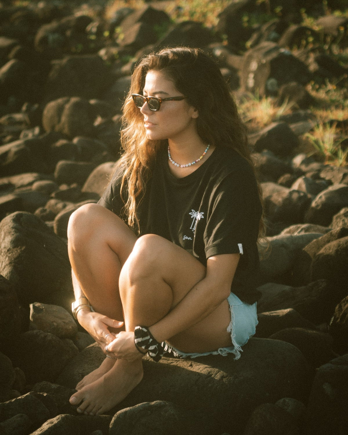Sun Society Short T-Shirt - Black