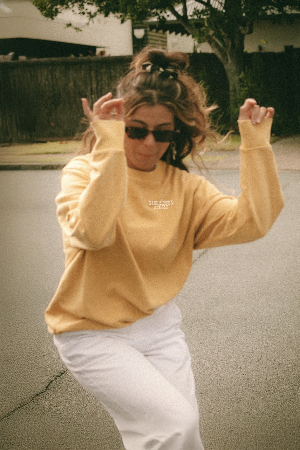 Live Free Vintage Sweater - Sunset Gold