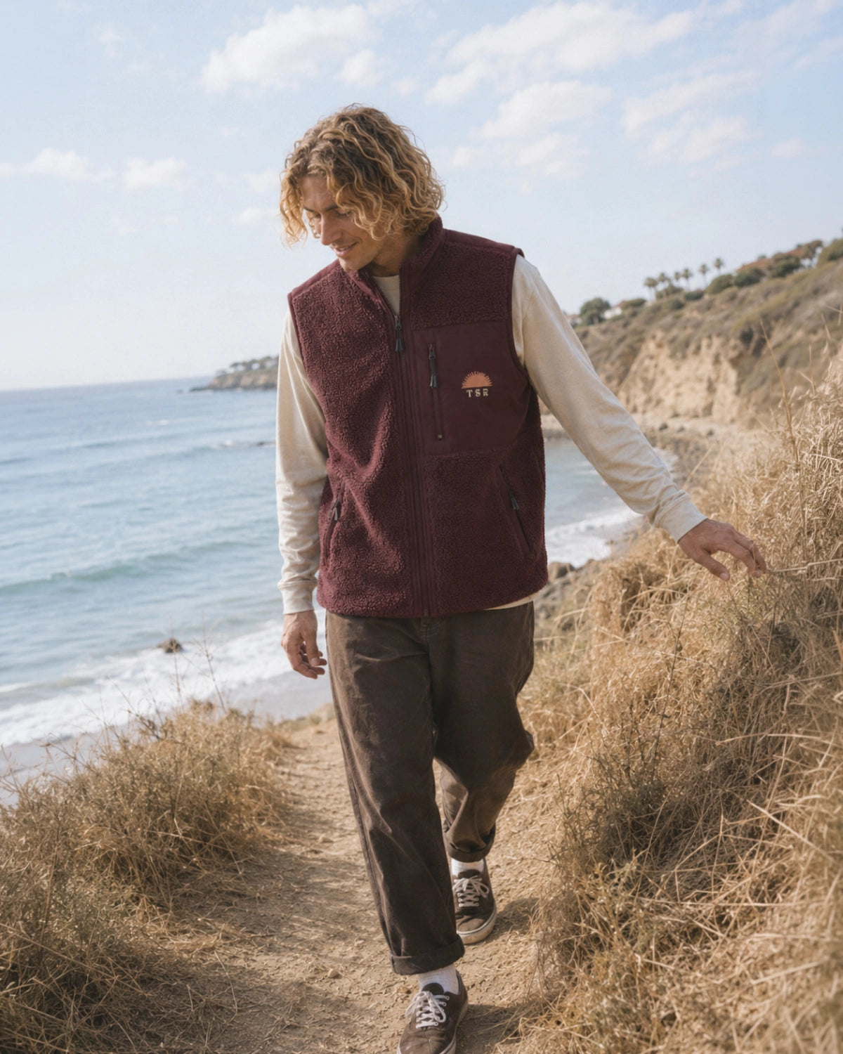 TSR Sherpa Vest – Burgundy