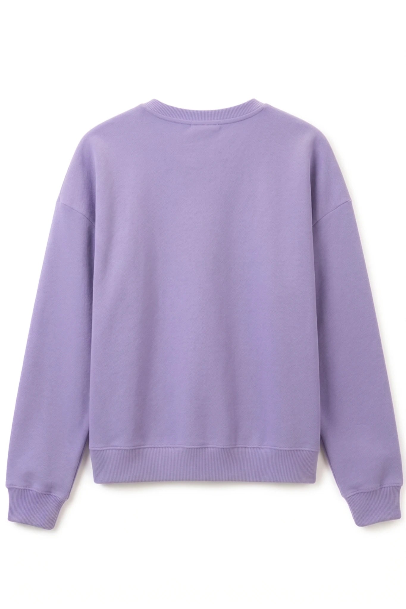 Violetter Oversized Sweater Rückansicht im cleanen minimalistischen Vintage Design ohne Print