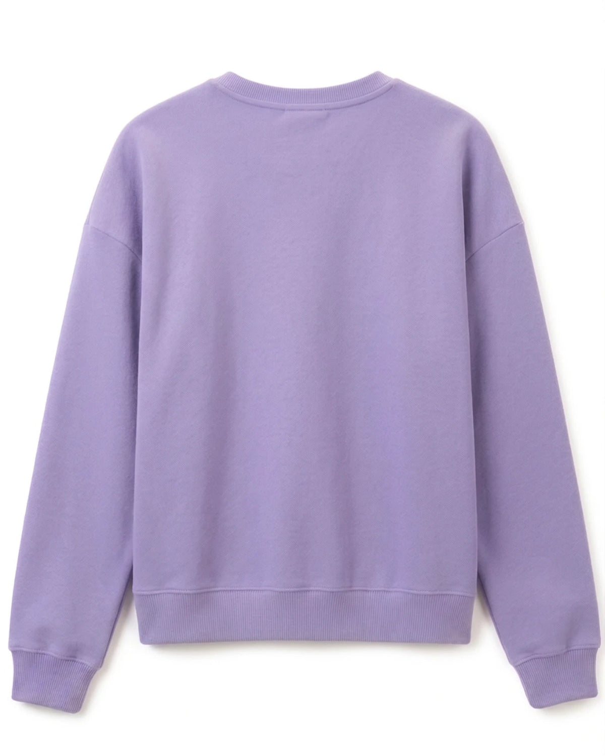 Violetter Oversized Sweater Rückansicht im cleanen minimalistischen Vintage Design ohne Print