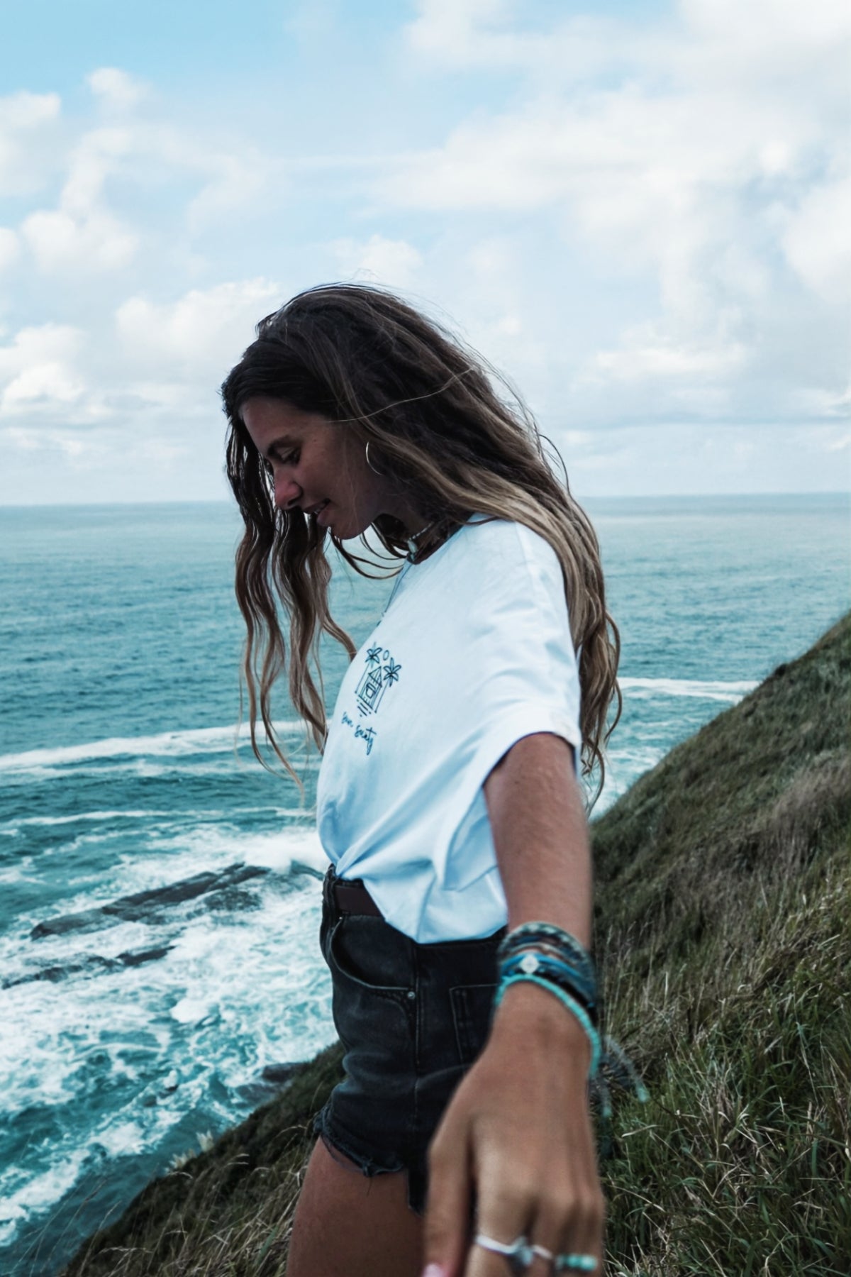 Sun Society Short T-Shirt - White