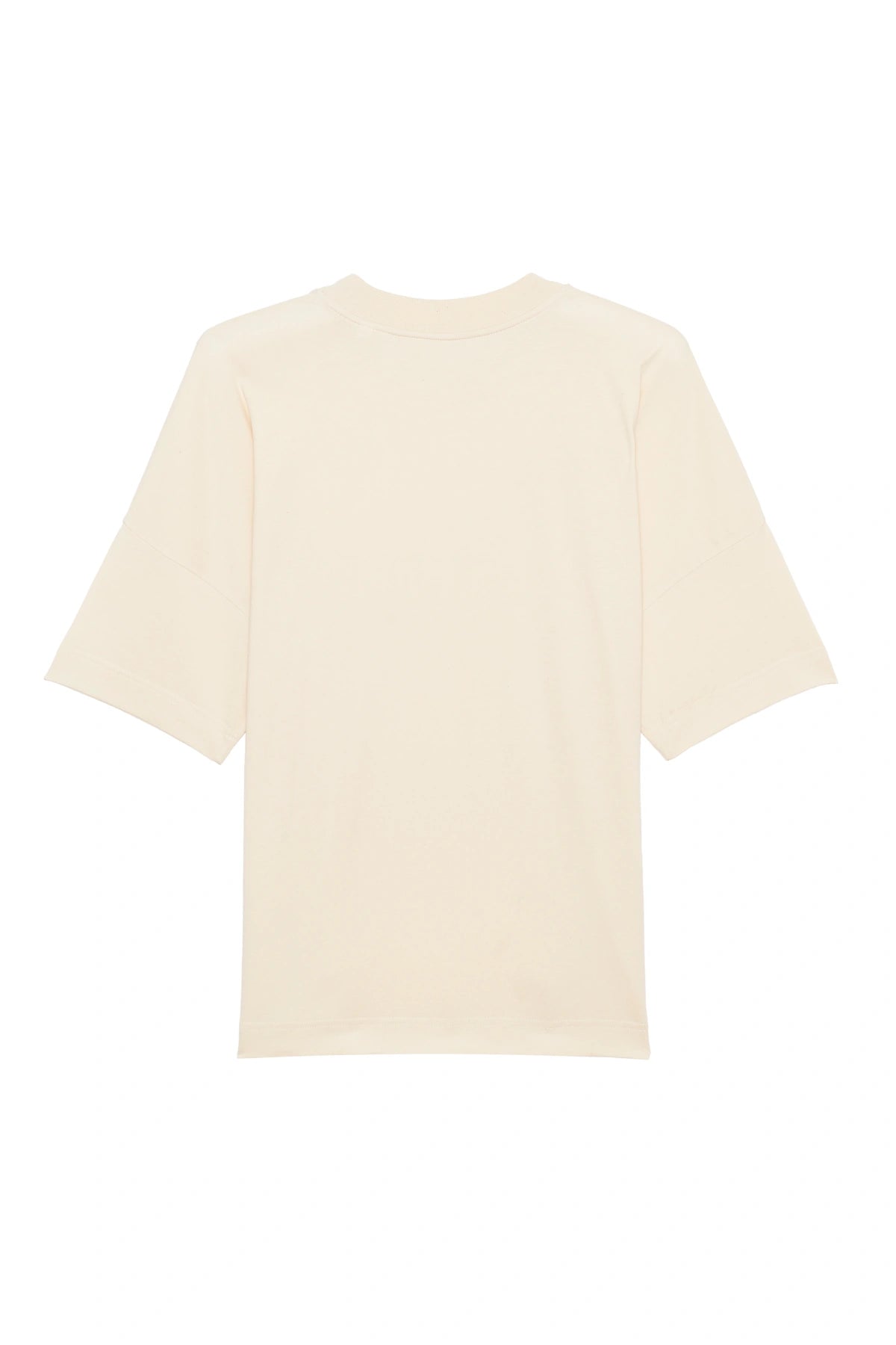 Oversized T-Shirt Natural Raw – Rückansicht in hellem Naturton aus Bio-Baumwolle