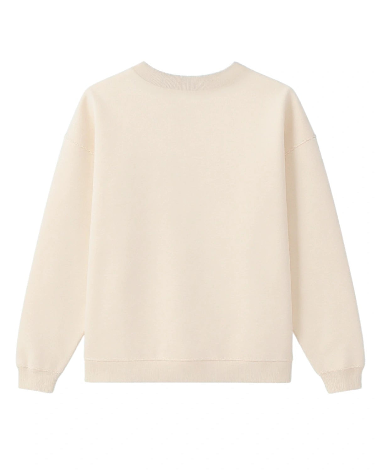 Rückansicht des Palm Tree Oversized Sweater in Cream, lockere Passform, cleanes Design ohne Print.