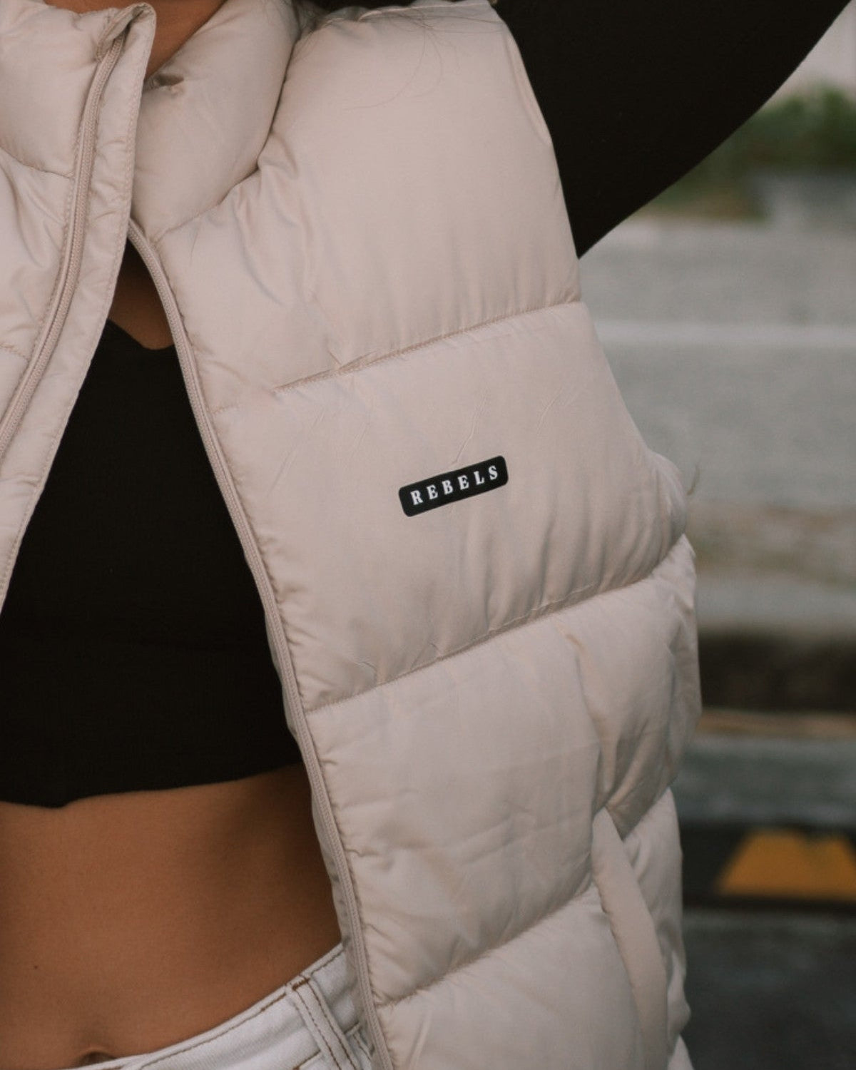 Rebels Puffer Outdoor Vest - Beige