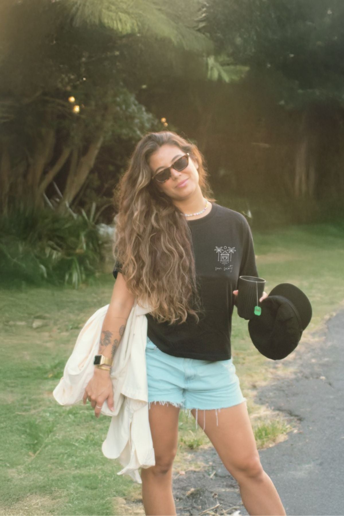 Sun Society Short T-Shirt - Black