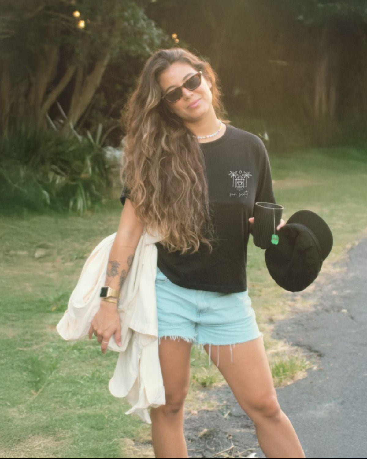 Sun Society Short T-Shirt - Black