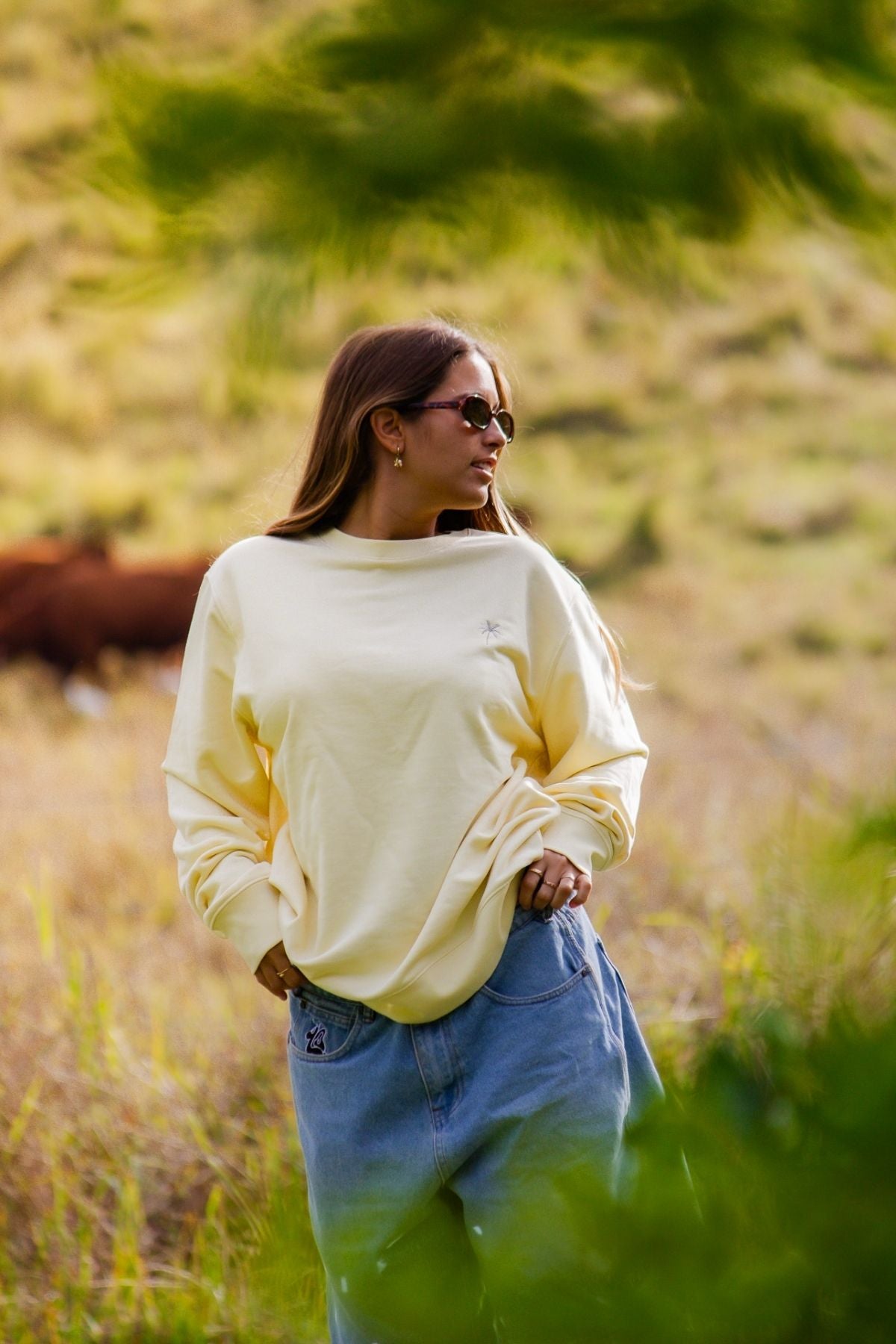 Palm Tree Sweater - Butter