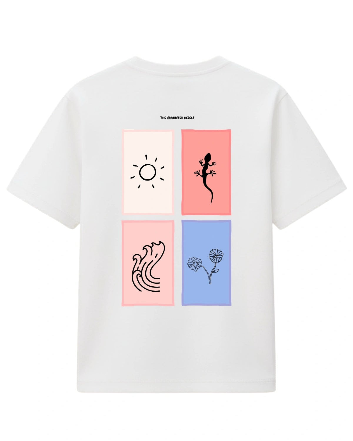 The Rebel Elements T-Shirt White Rückseite Grafik Design freigestellt weißer Hintergrund