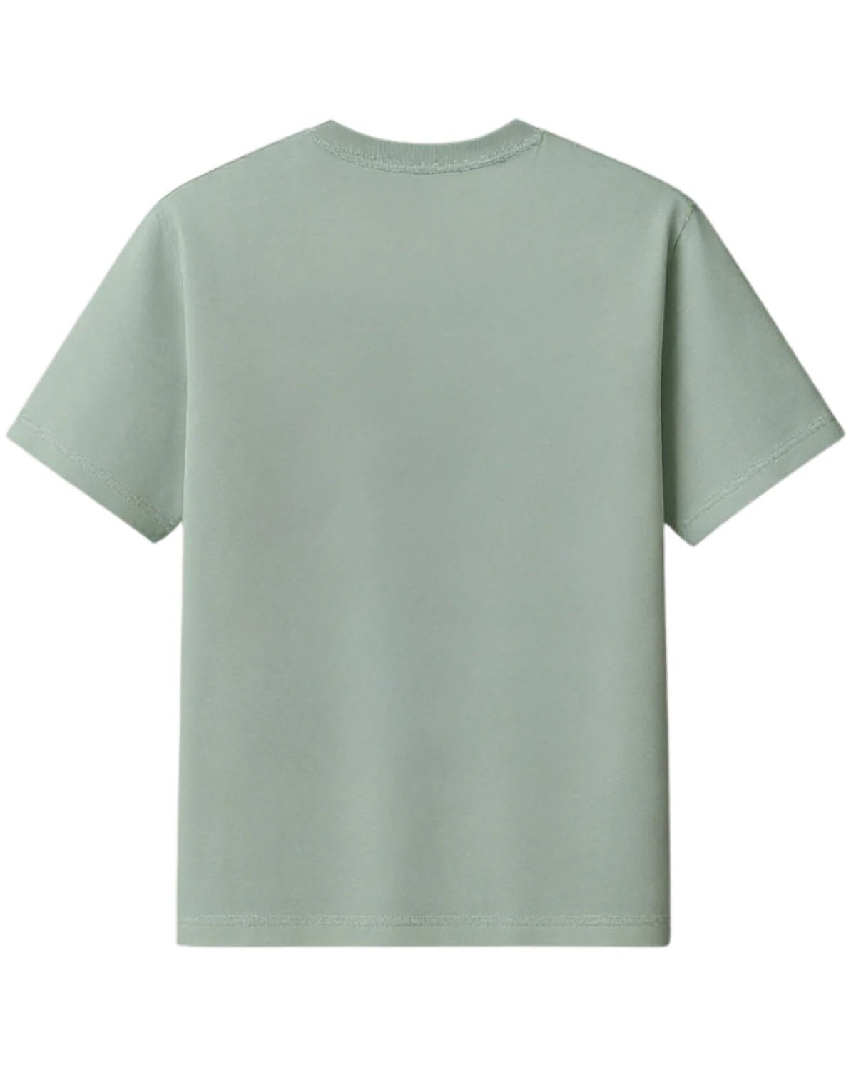 Rückansicht des aloe farbenden The Sunkissed Rebels Oversized T-Shirts in schlichtem Design ohne Druck.