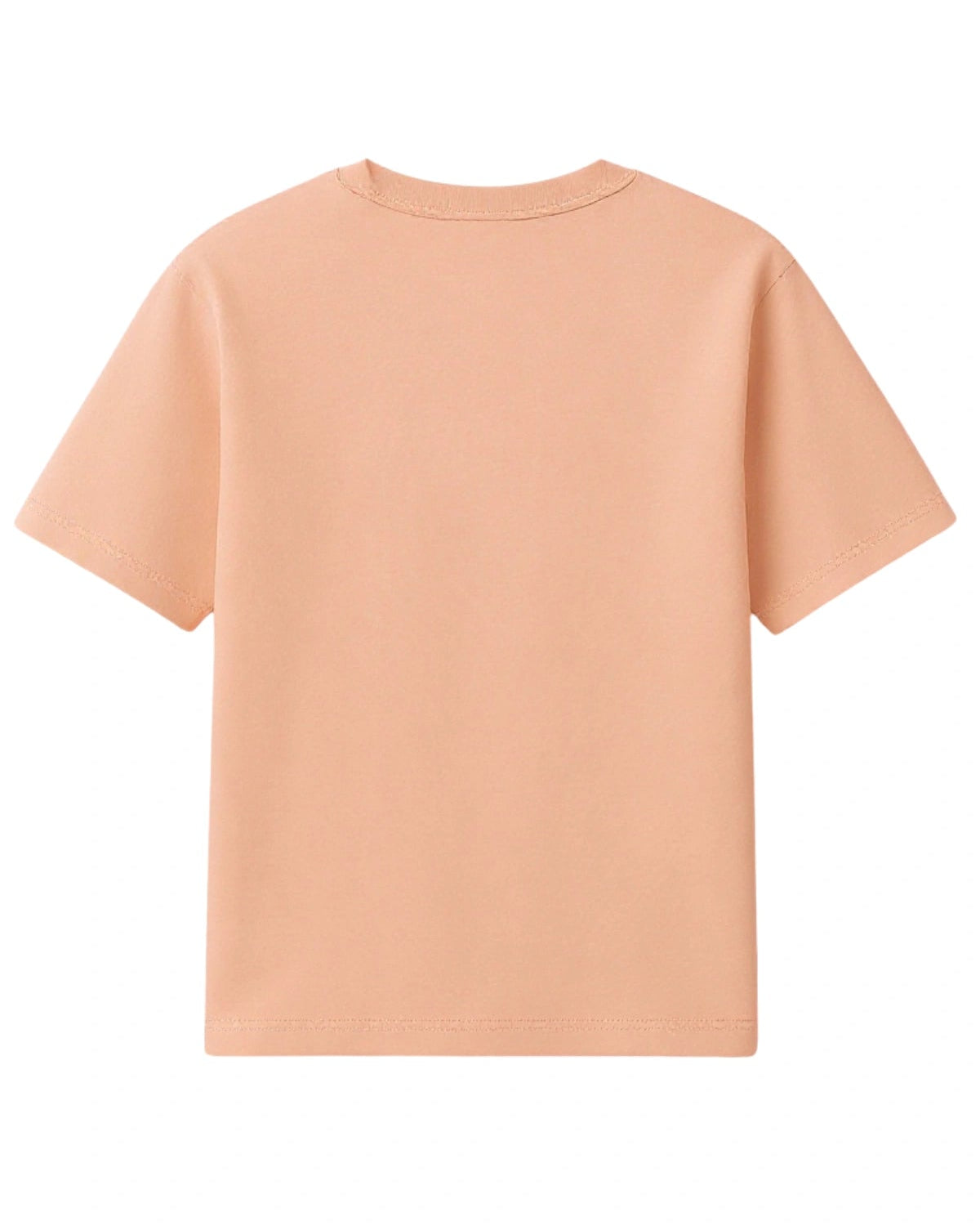 Rückansicht des korallenfarbenen The Sunkissed Rebels Oversized T-Shirts in schlichtem, einfarbigem Design.