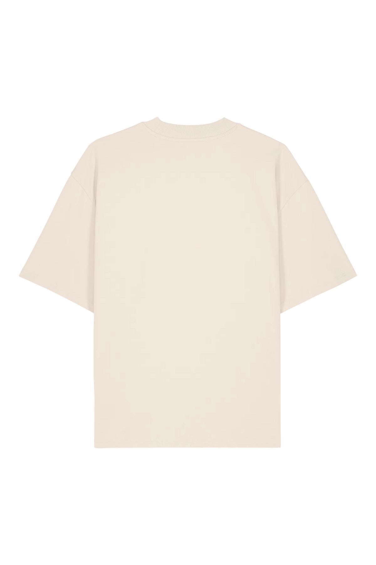 Rückansicht des Creamfarbenen Boxy Oversized T-Shirts Vacation Mood On von The Sunkissed Rebels