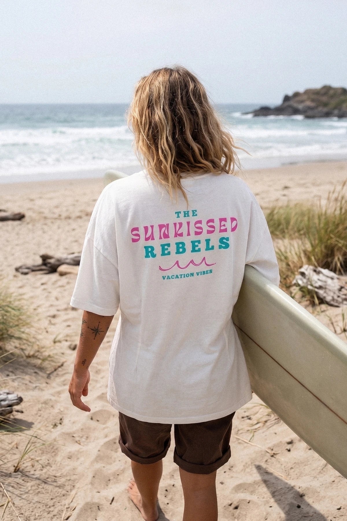 Vacation Vibes Oversized T-Shirt - White