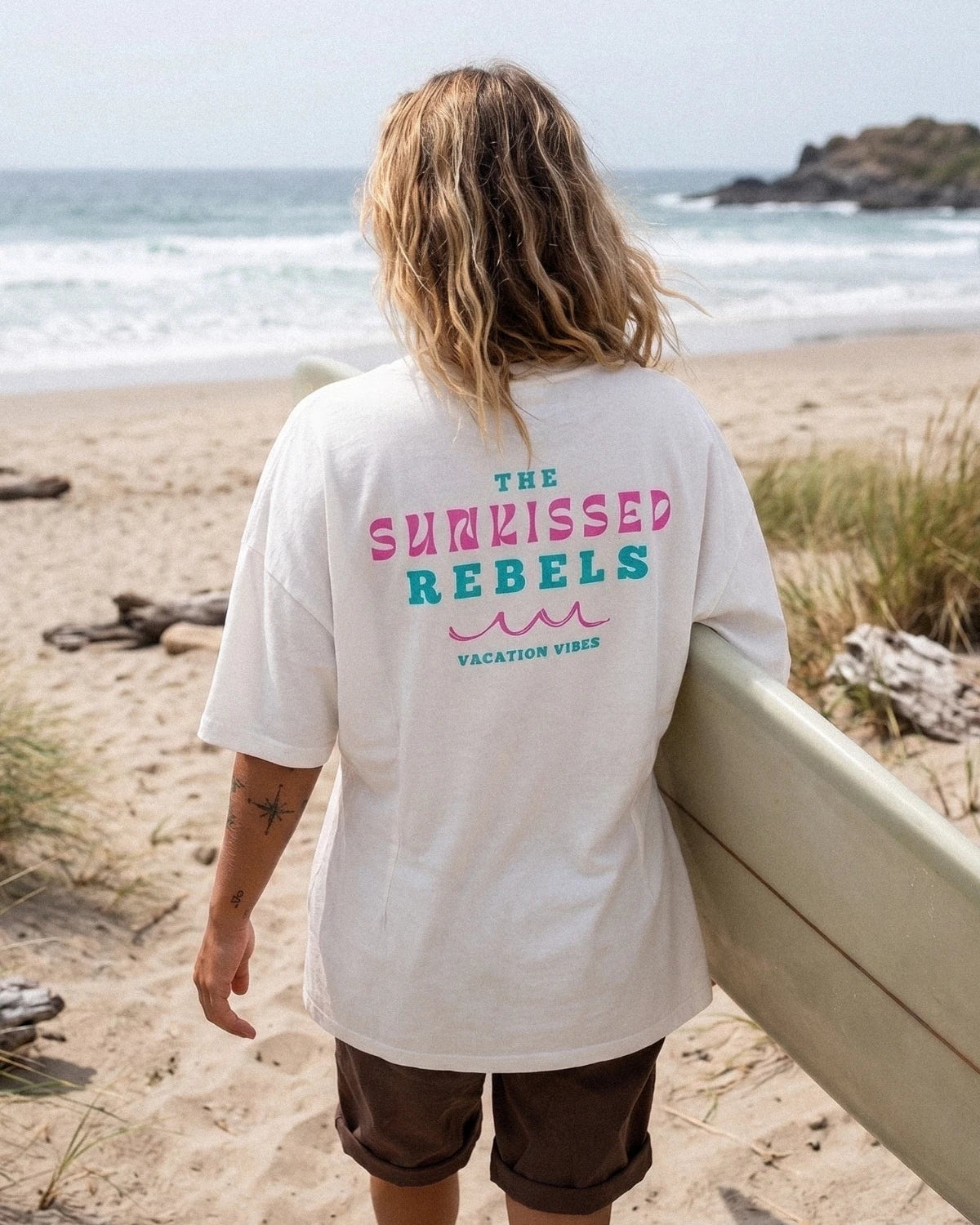 Vacation Vibes Oversized T-Shirt - White
