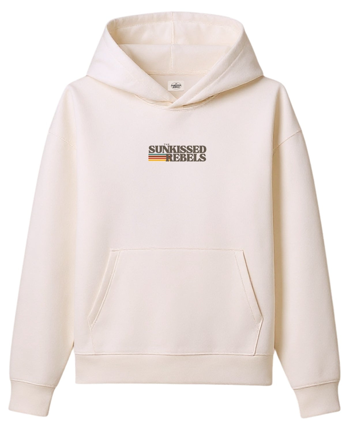 Retro Vibes Oversized Hoodie - Cream