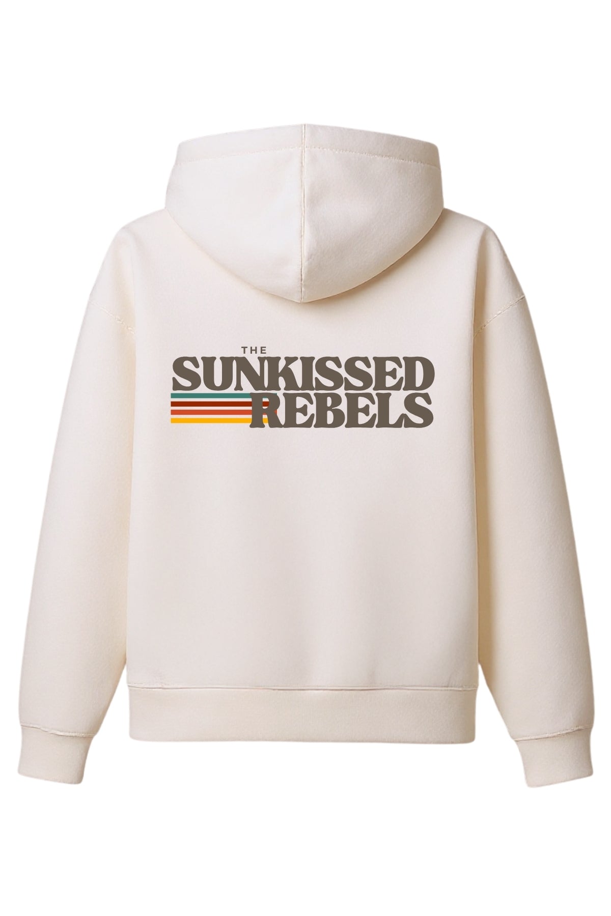 Retro Vibes Oversized Hoodie - Cream