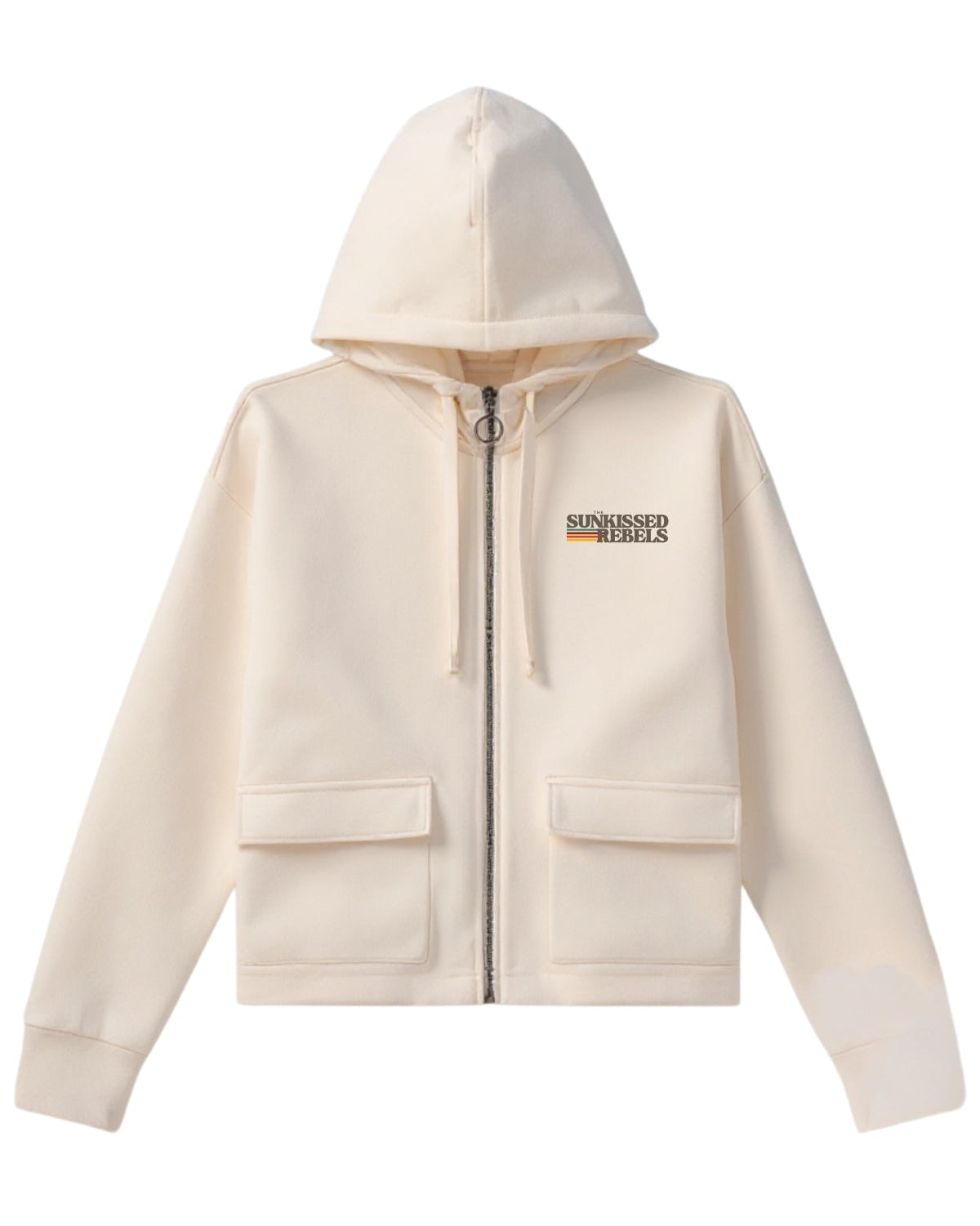 Women Zip Hoodie - Cream