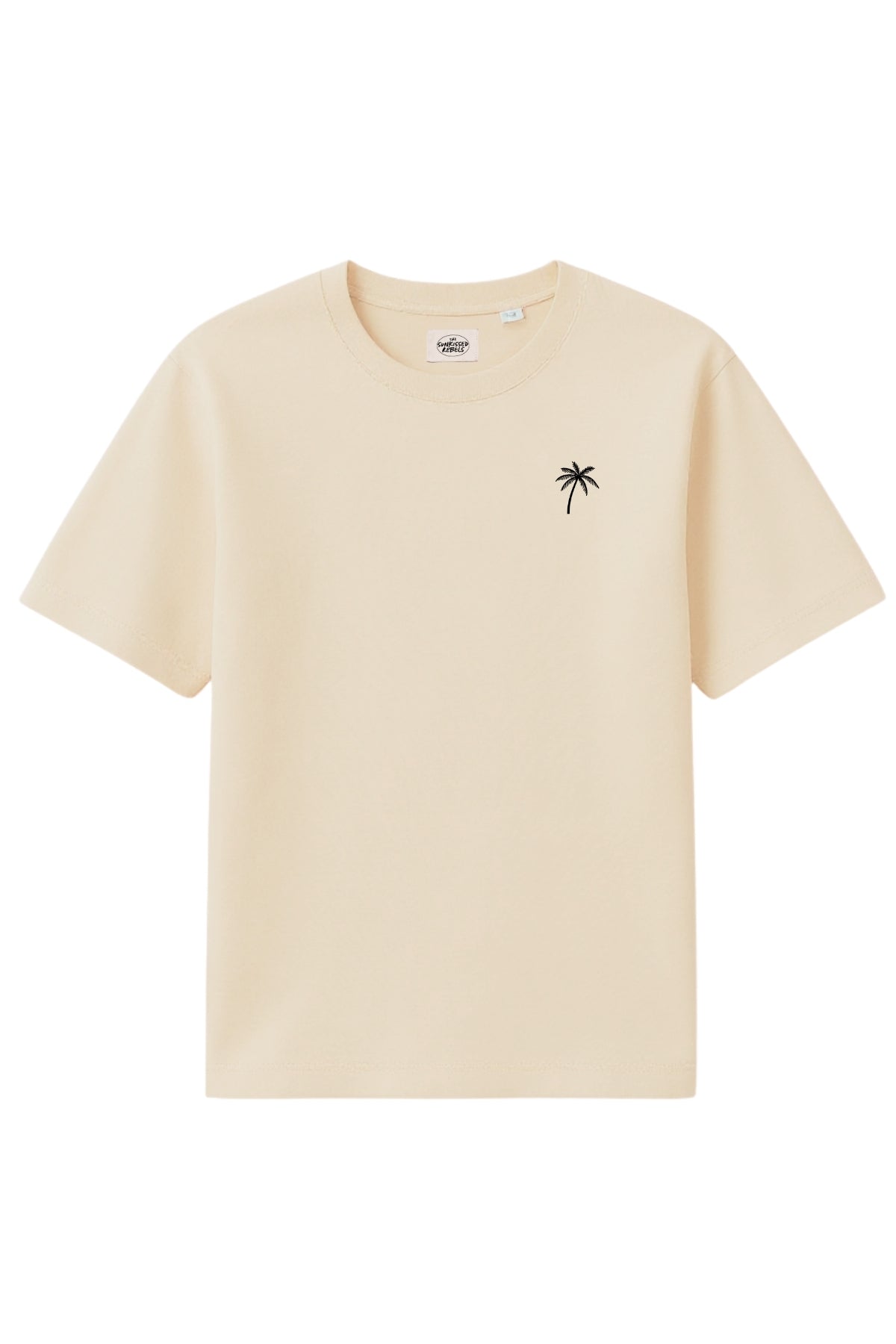 Palm Tree Oversized T-Shirt - Natural Raw
