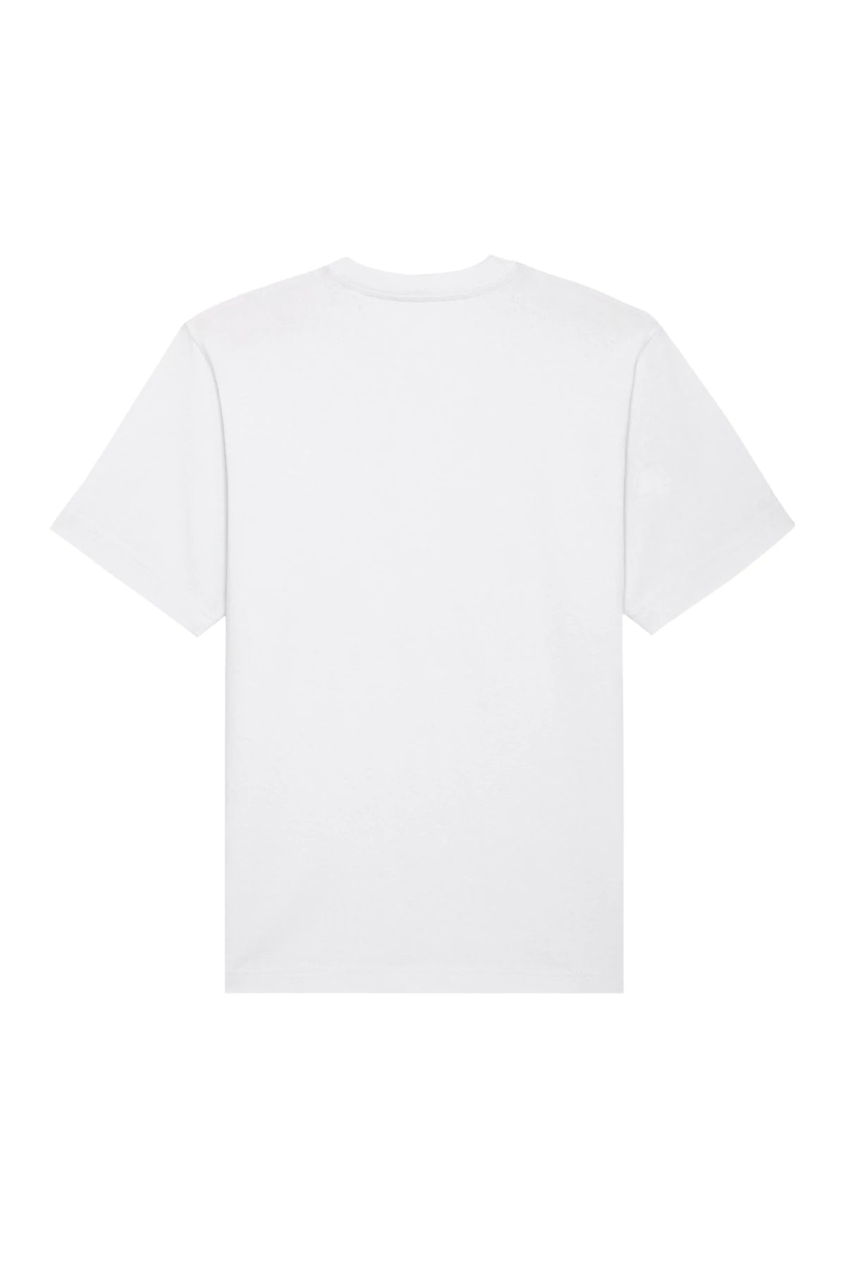 Rückansicht des weißen The Sunkissed Rebels T-Shirts – schlicht und ohne Print für minimalistischen Look.