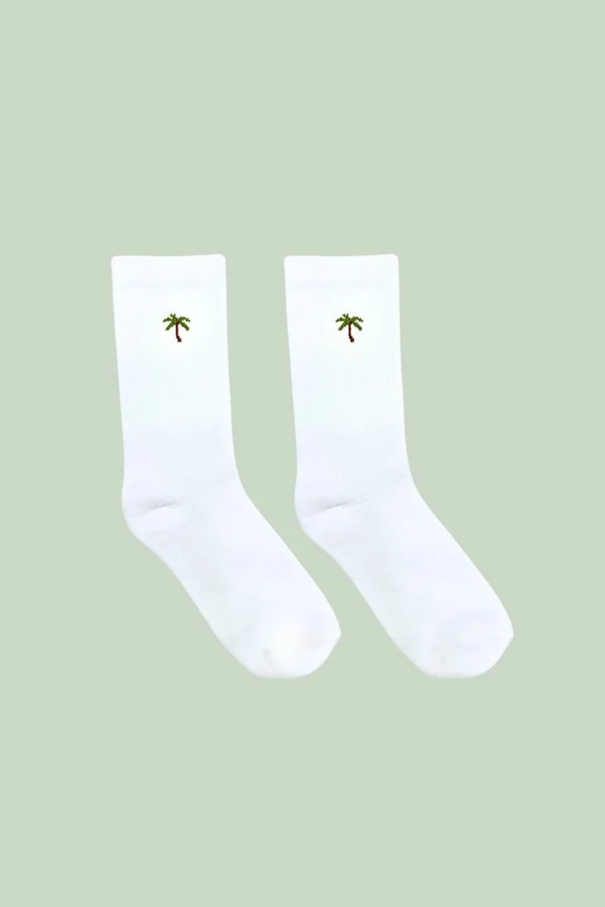 Palm Tree Tennis Socks - White