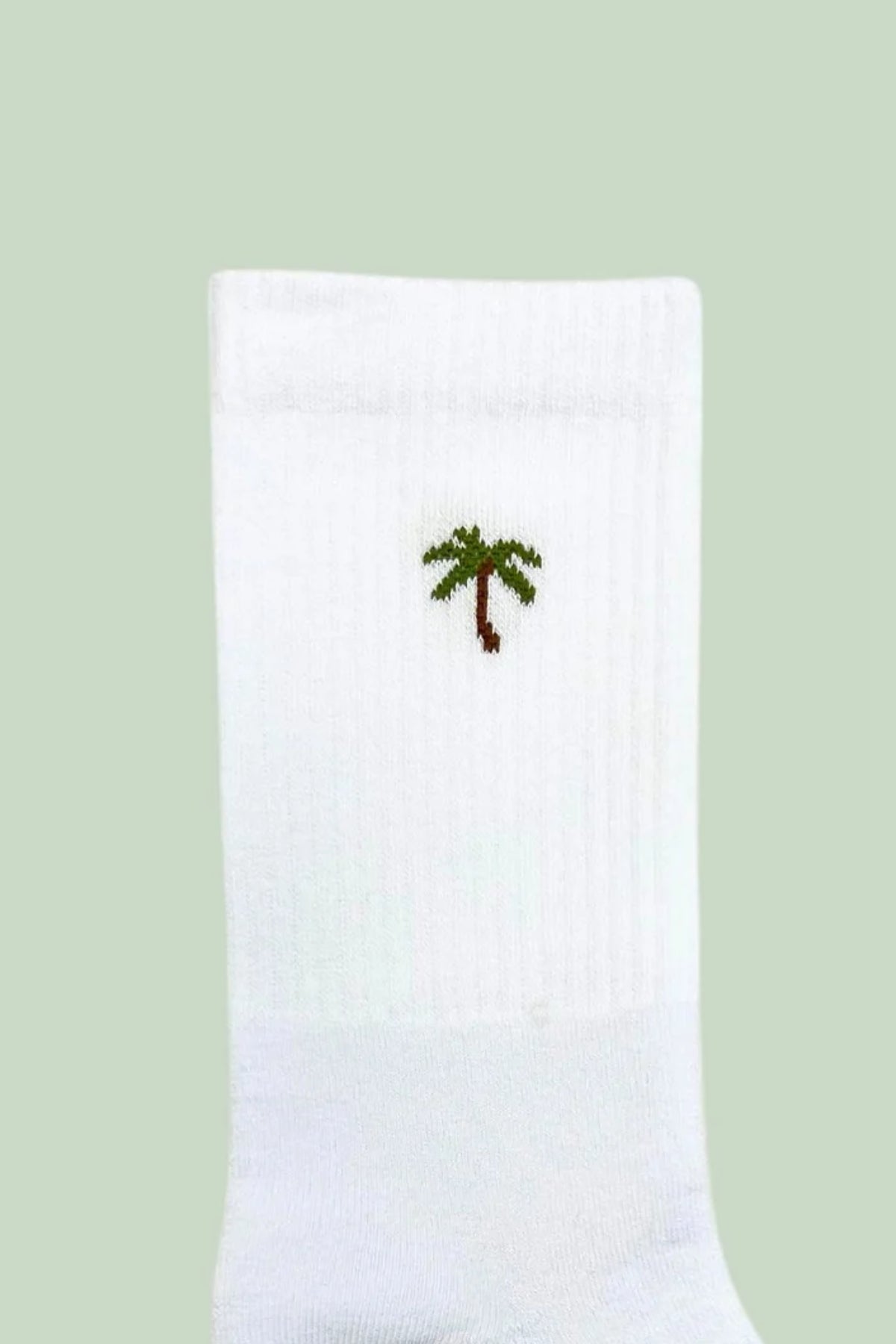 Palm Tree Tennis Socks - White