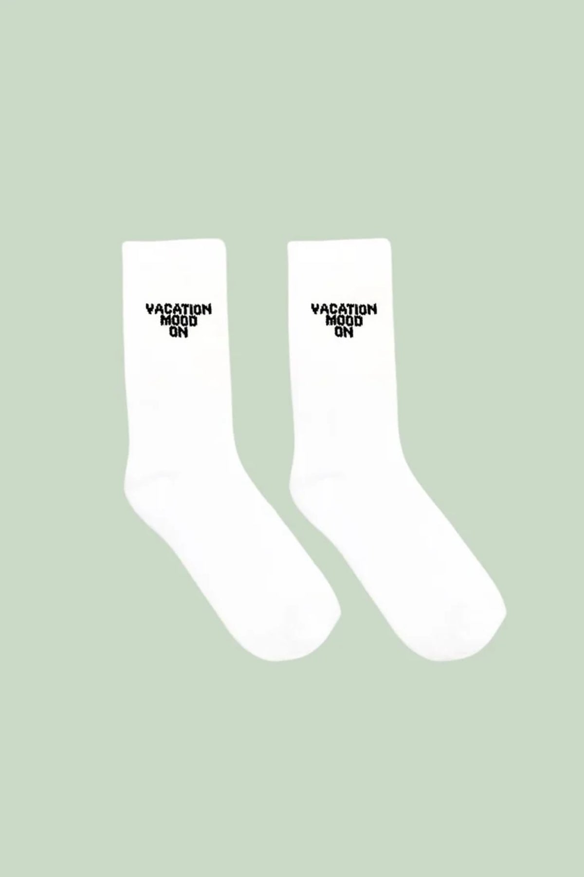 Vacation Mood On Tennis Socks - White