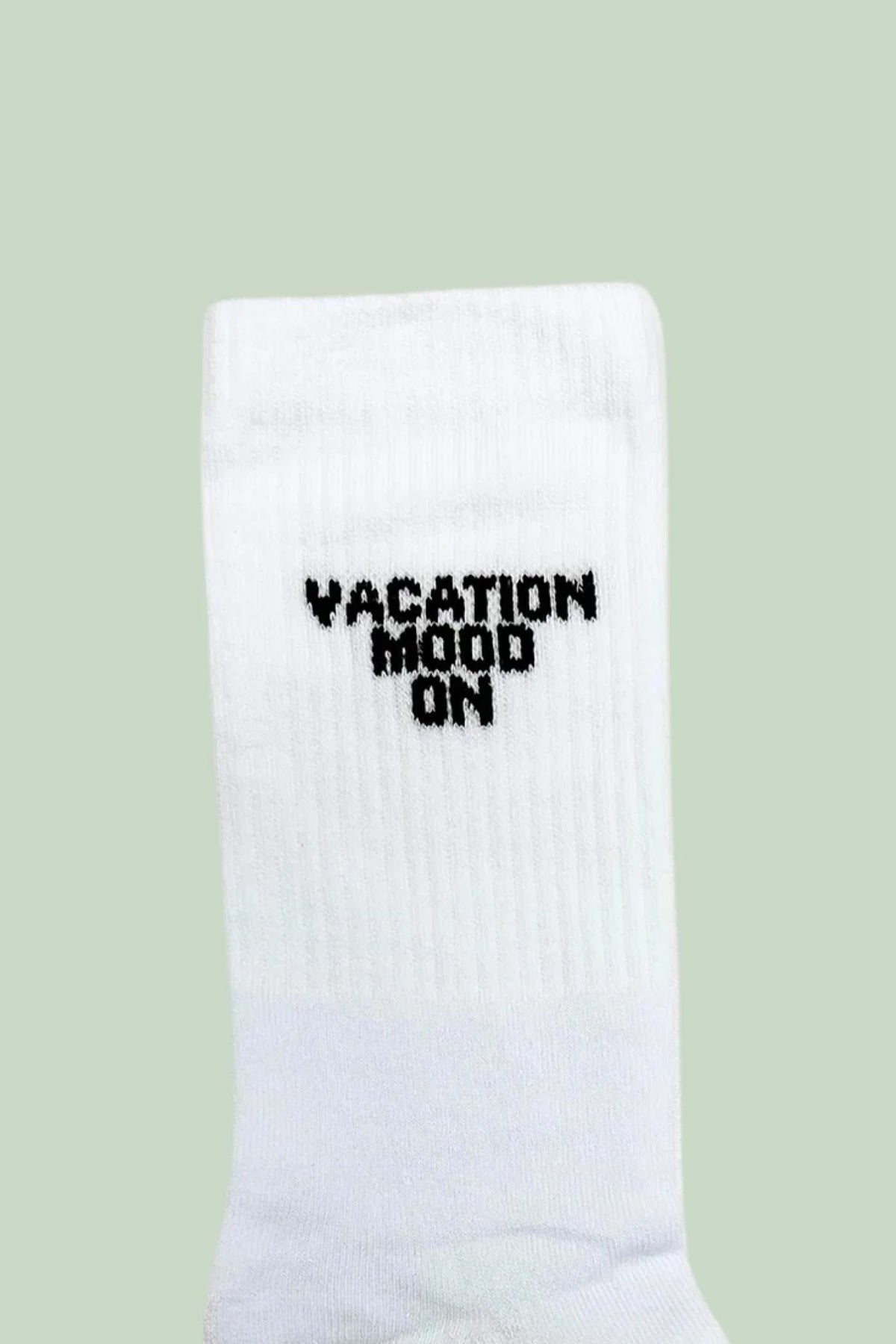 Vacation Mood On Tennis Socks - White