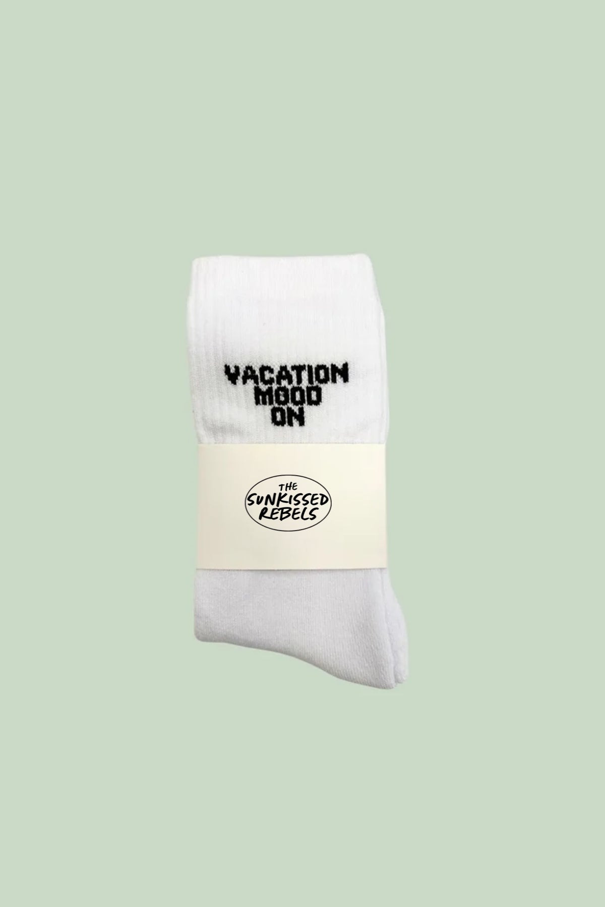 Vacation Mood On Tennis Socks - White