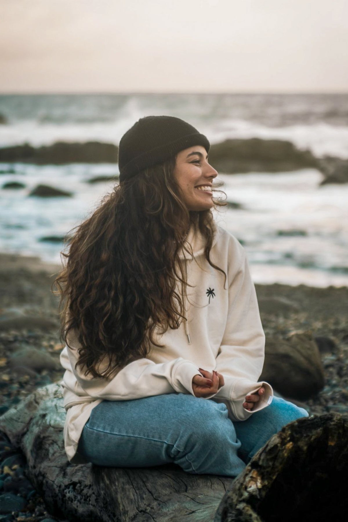 Palm Tree Hoodie - Natural Raw