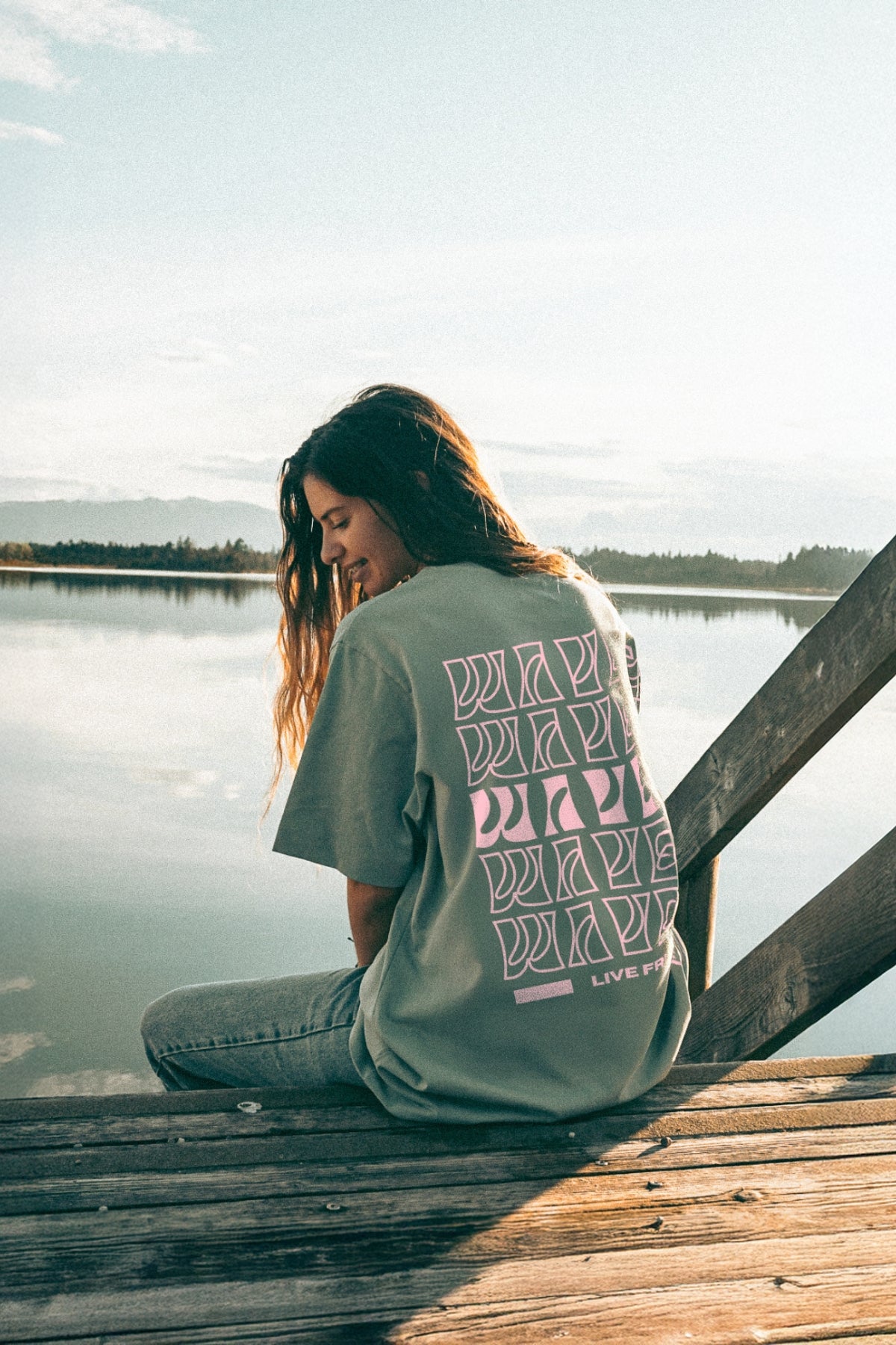 Live Free Oversized T-Shirt - Aloe