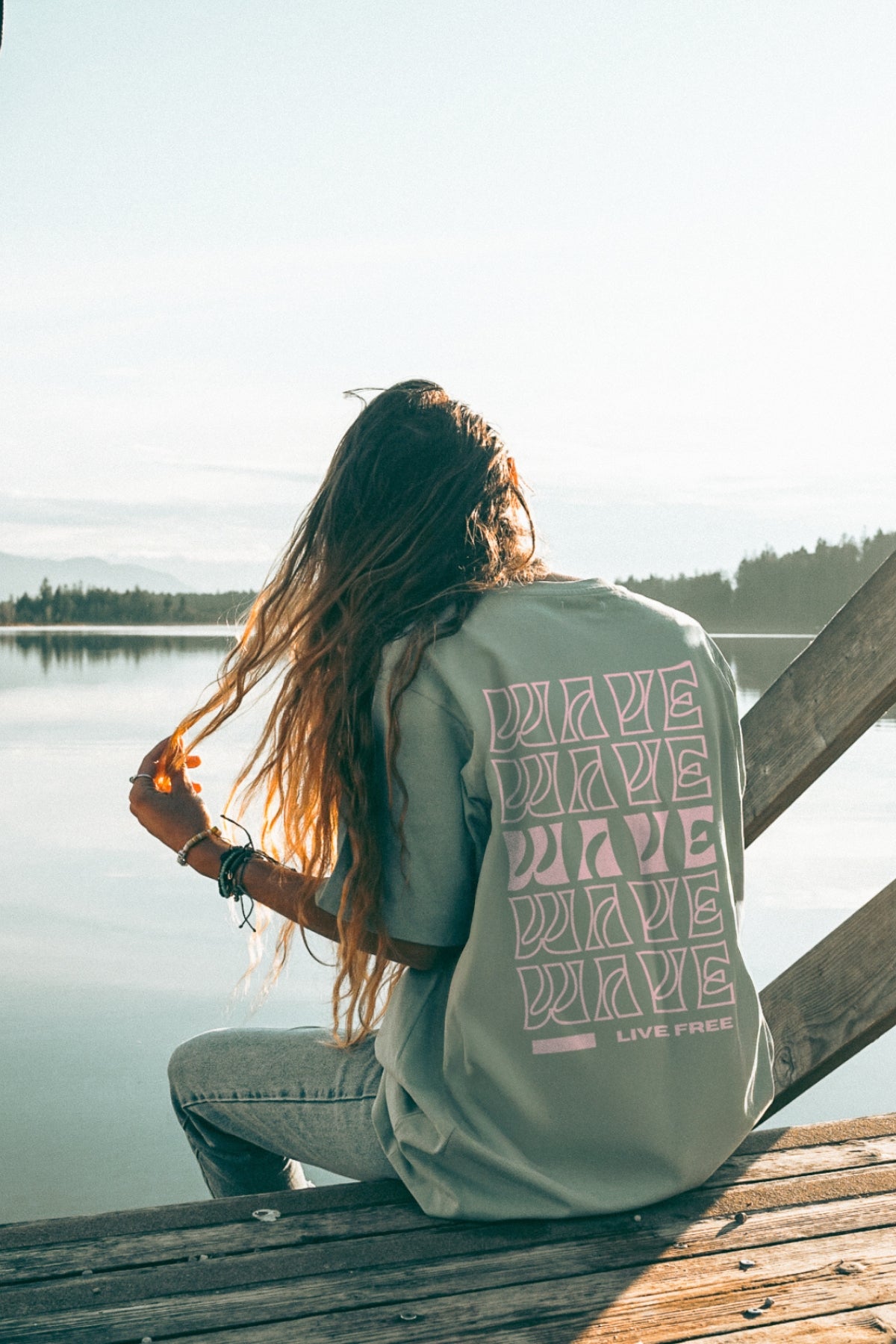 Live Free Oversized T-Shirt - Aloe