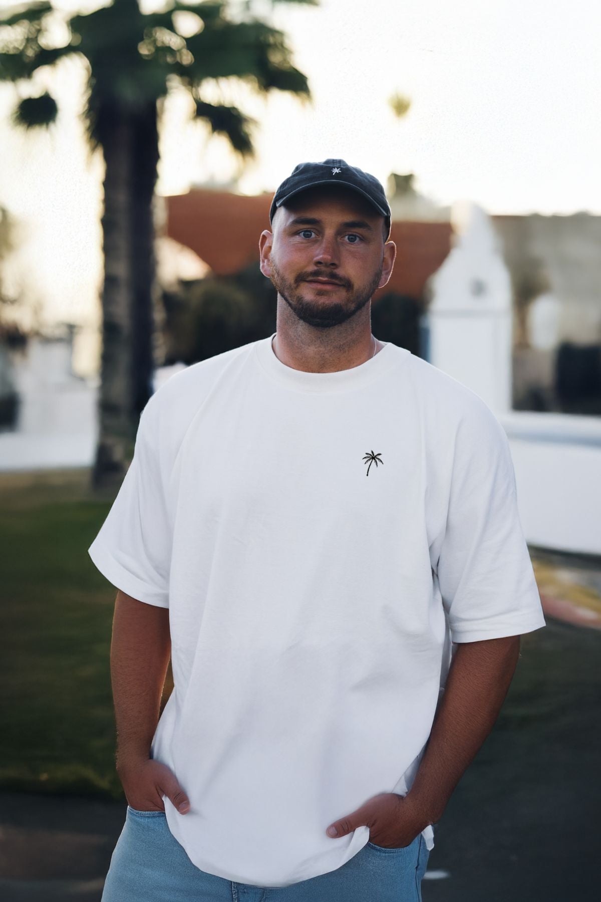 Palm Tree Oversized T-Shirt - White