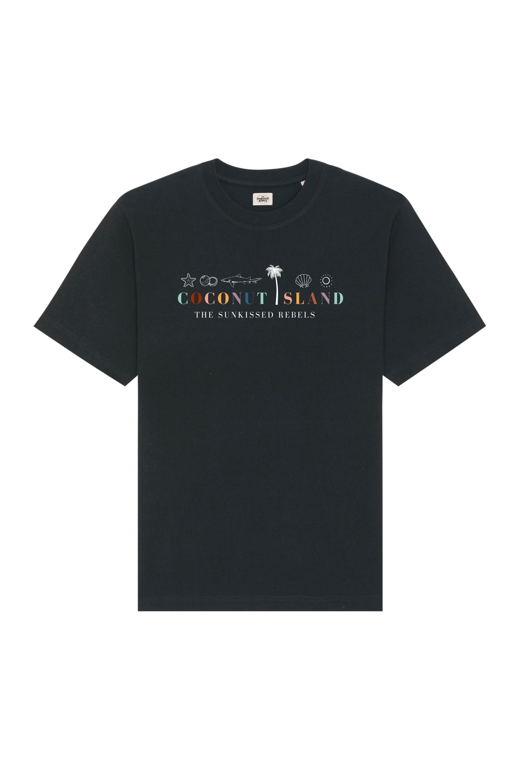 Coconut Island Oversized T-Shirt - Black