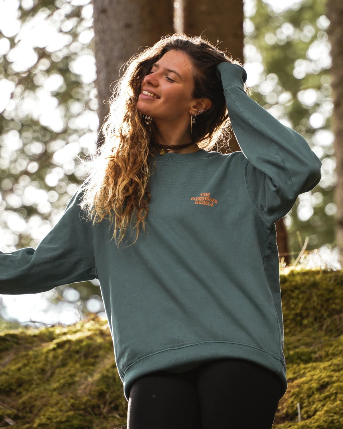 Live Free Vintage Sweater - Palm Green