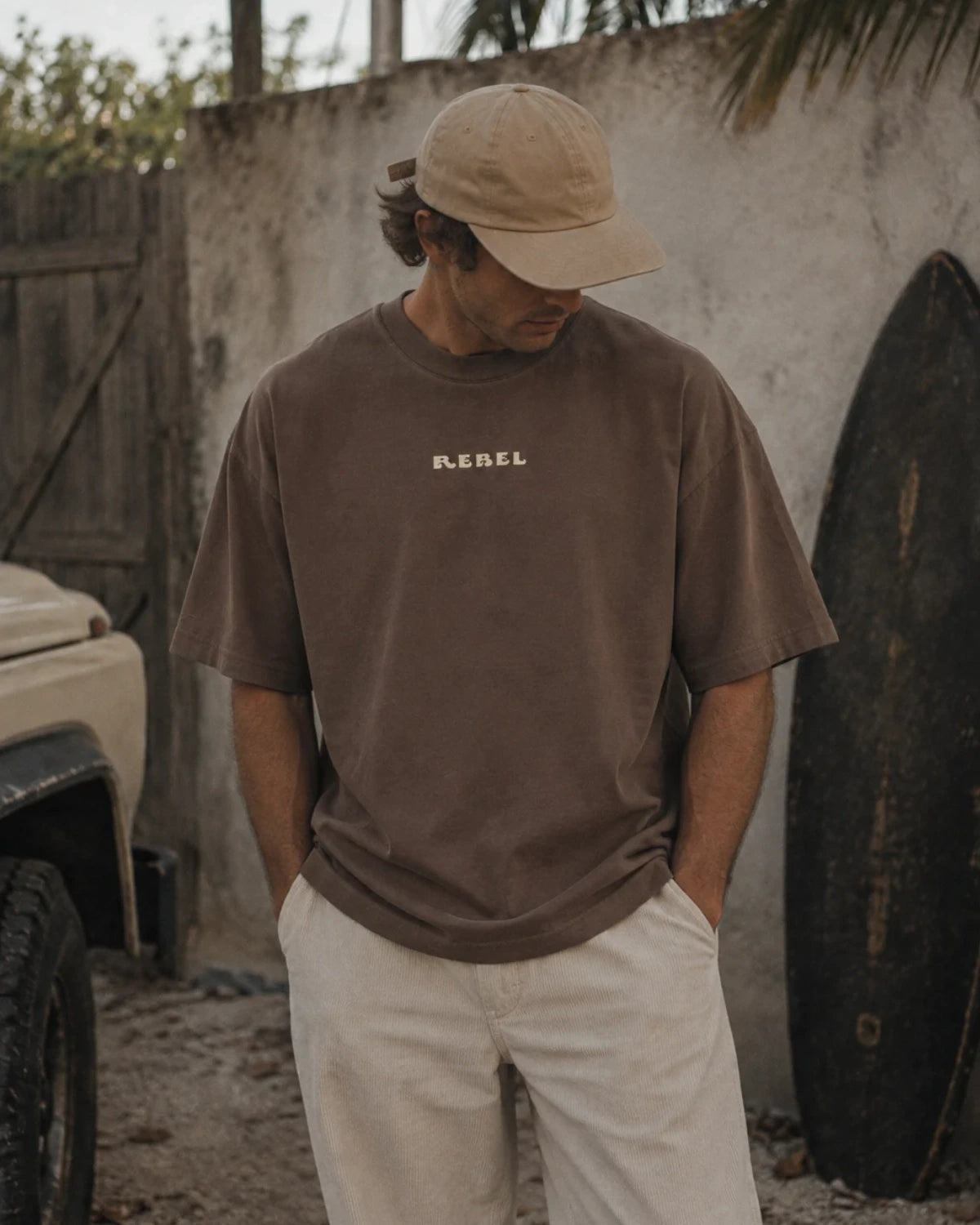 Soulful Waves Boxy Oversized T-Shirt – Cocoa