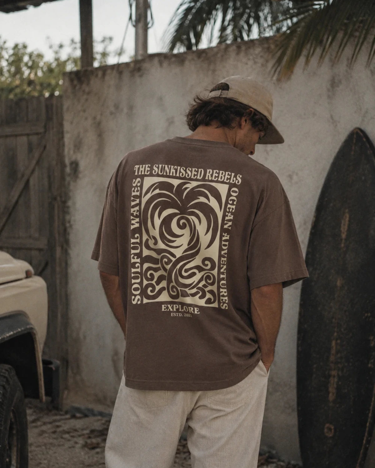 Soulful Waves Boxy Oversized T-Shirt – Cocoa