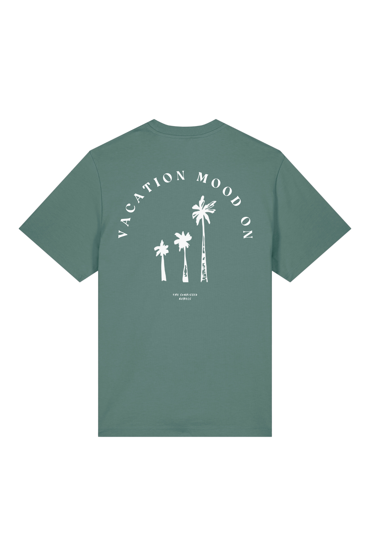 Produktfoto der Rückseite des Vacation Mood On T-Shirts in Green Back 