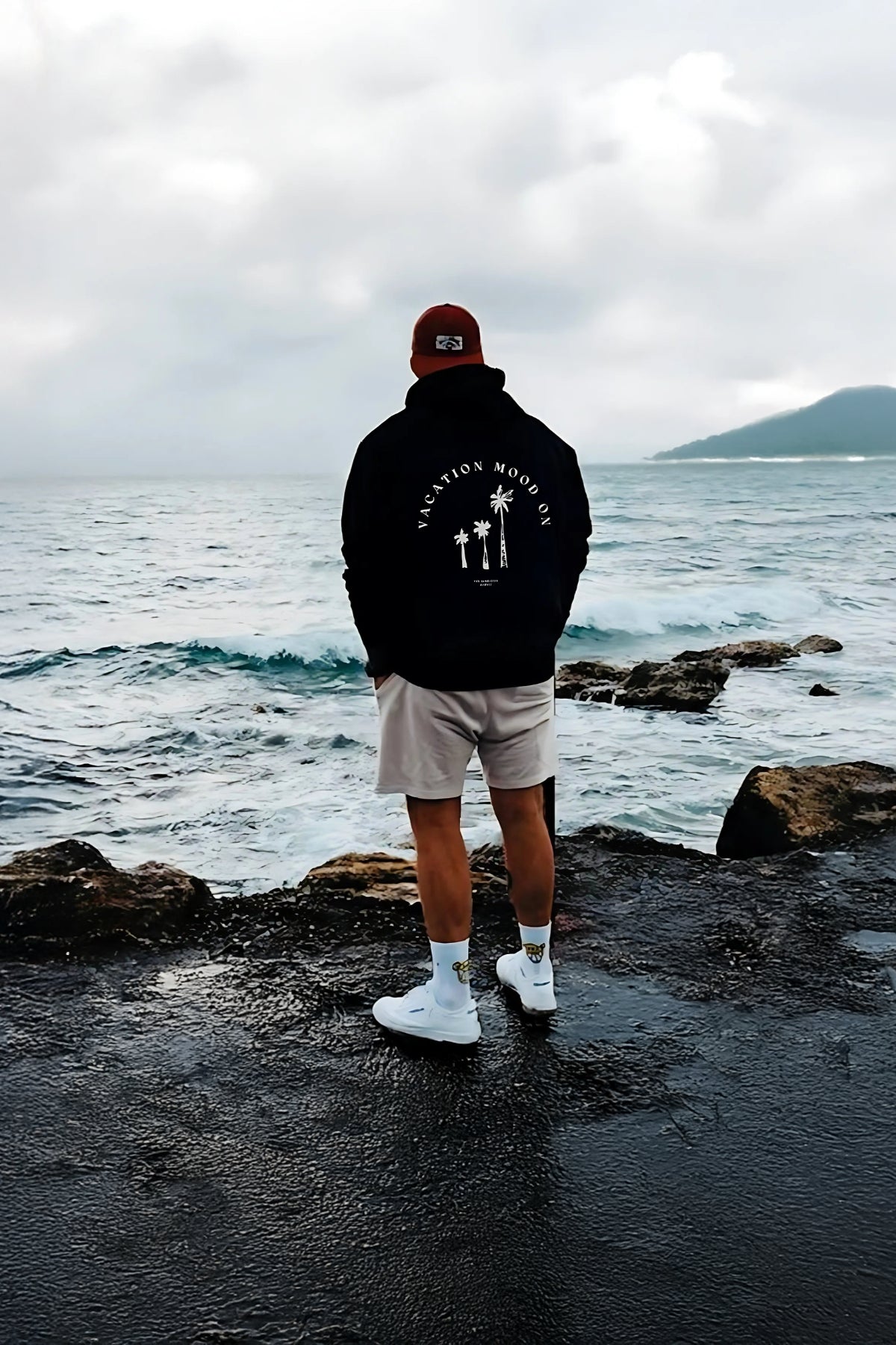 Vacation Mood On Hoodie - Black