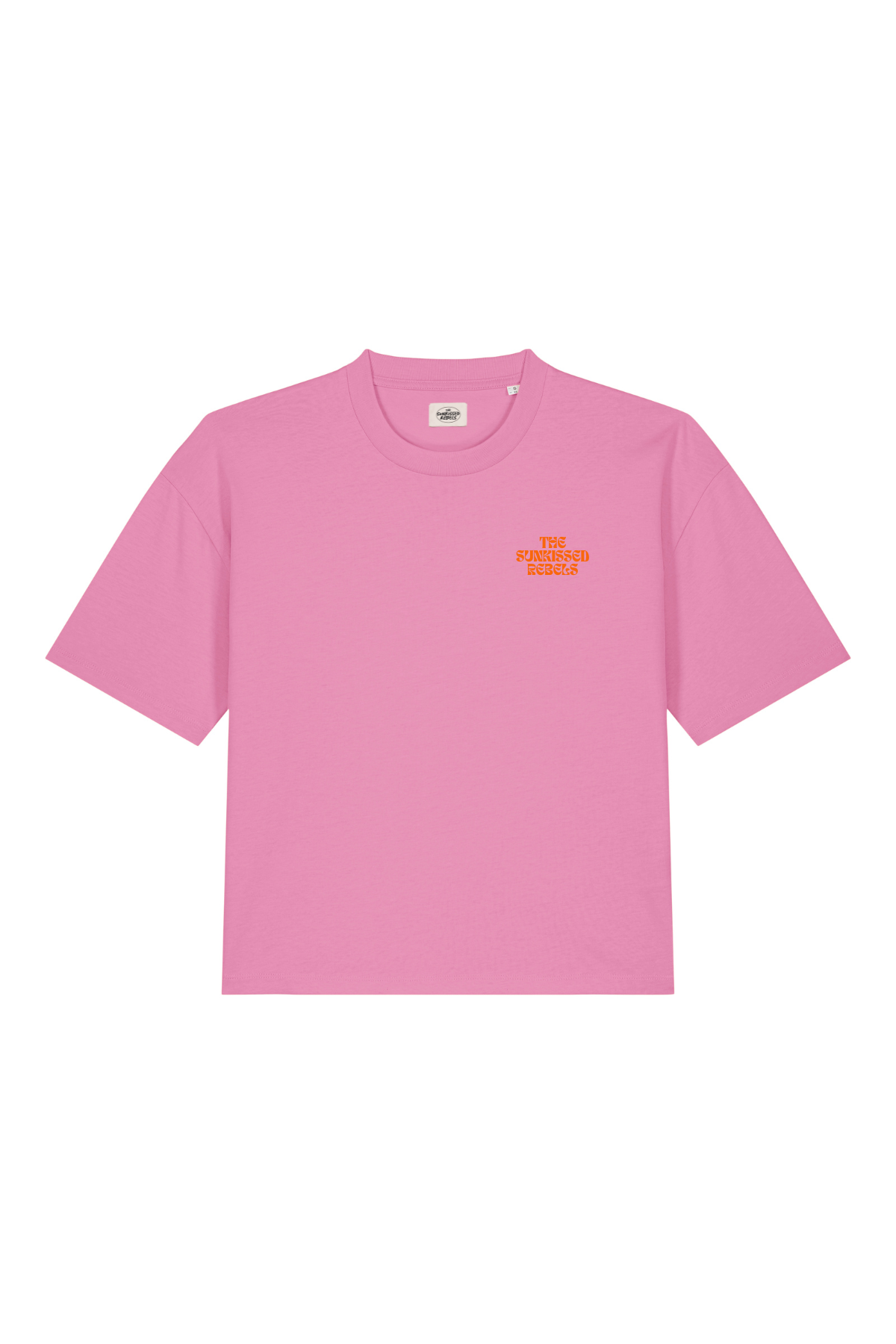 pinkes kurzes TShirt mit A Good Day Druck Frontansicht