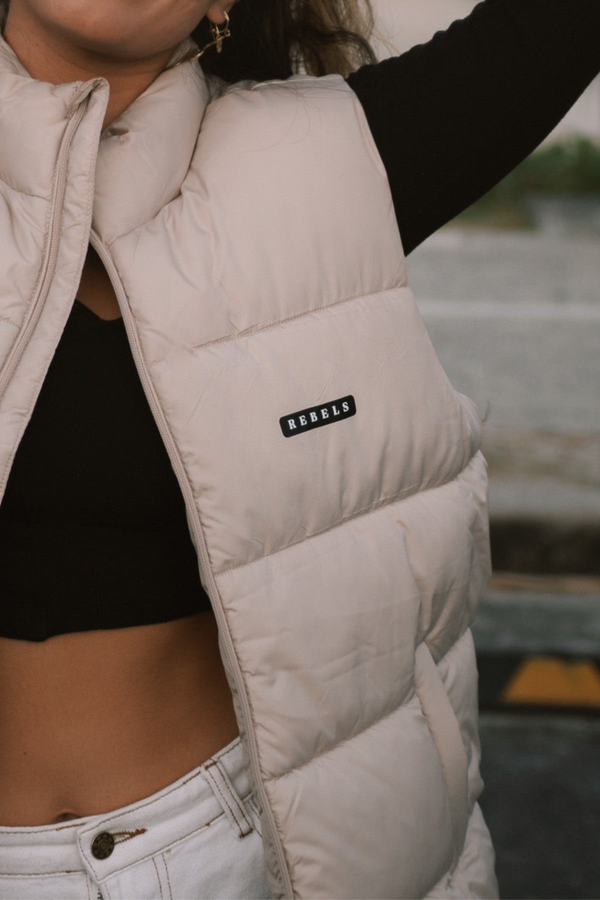 Rebels Puffer Outdoor Vest - Beige