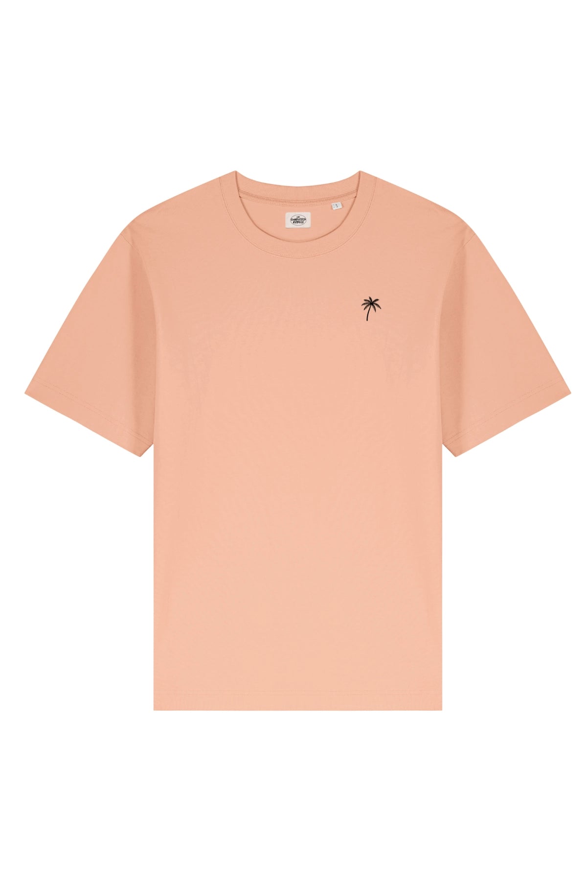 Produktansicht vorne: Coral Oversized T-Shirt mit Palmenstickerei von The Sunkissed Rebels