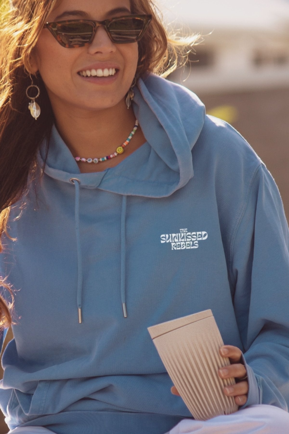 Live Free Hoodie Vintage - Blue Soul