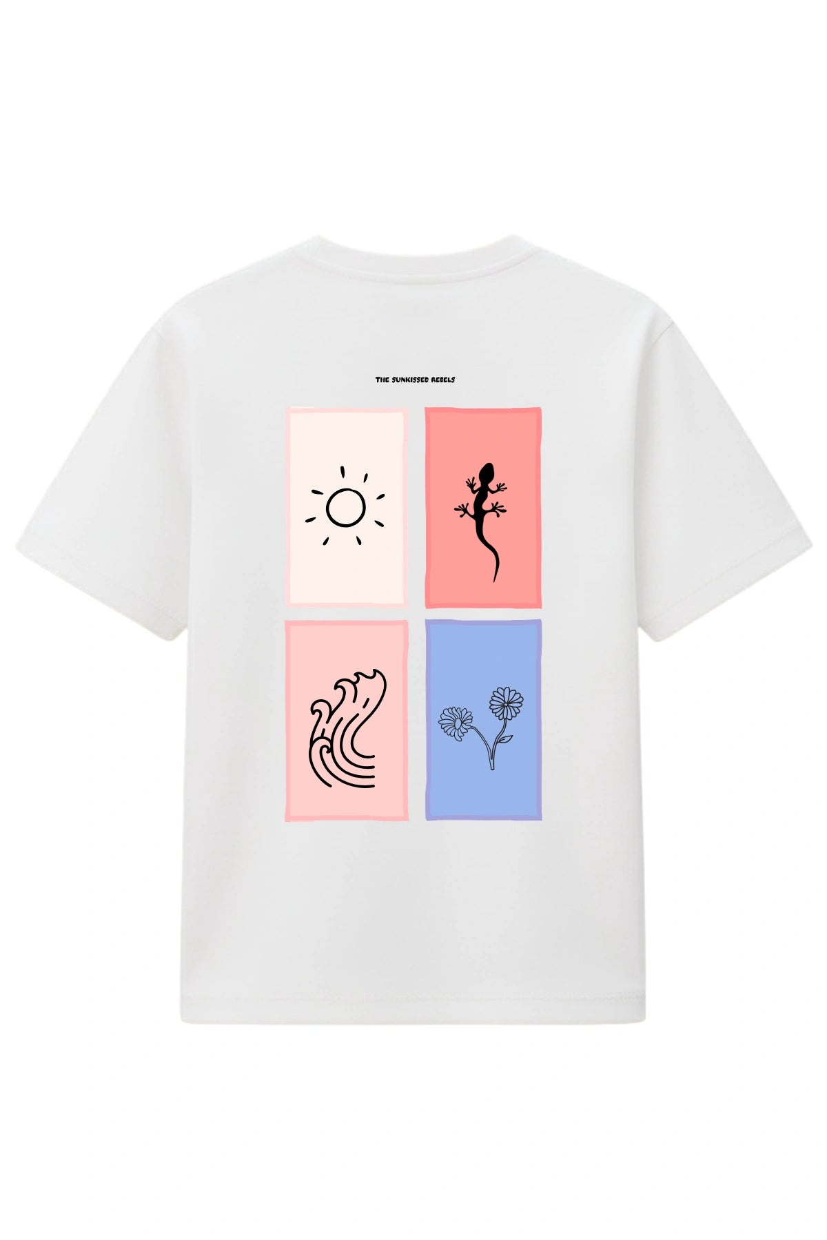 The Rebel Elements T-Shirt White Rückseite Grafik Design freigestellt weißer Hintergrund